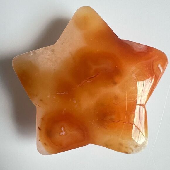 Carnelian Crystal Star Carving (3)‎ - Picture 4 of 9
